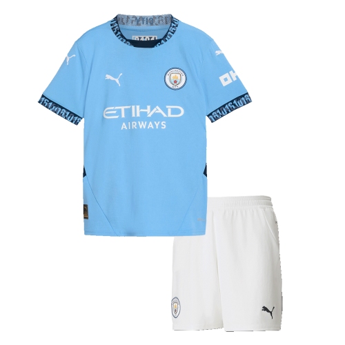 Manchester City Home Jersey Kit Kids(Jersey+Shorts)
