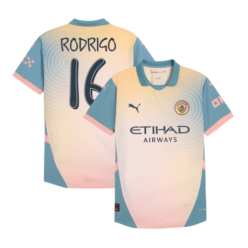 Manchester City RODRIGO #16 Fourth Away Soccer Jersey Authentic- Definitely City (UCL Edition)