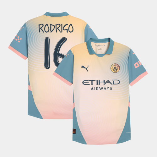 Manchester City RODRIGO #16 Fourth Away Soccer Jersey Authentic- Definitely City (UCL Edition)