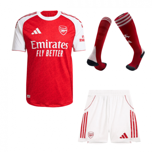Authentic Arsenal Home Soccer Jersey Kit(Jersey+Shorts+Socks) 2025/26 Red