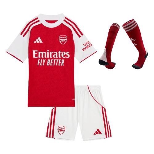 Kids Arsenal Home Soccer Jersey Kit(Jersey+Shorts) 2025/26 Red