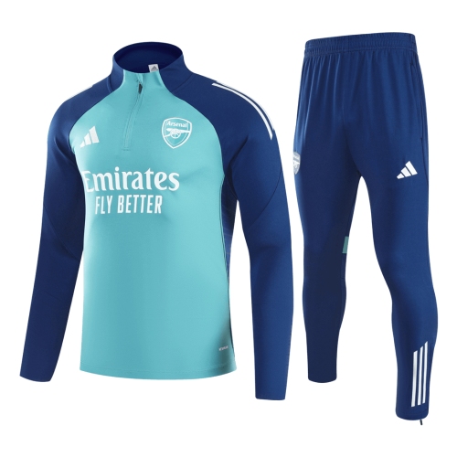 Kids Arsenal Zipper Sweatshirt Kit(Top+Pants) 25/26 Green