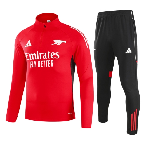 Kids Arsenal Zipper Sweatshirt Kit(Top+Pants) 25/26 Red