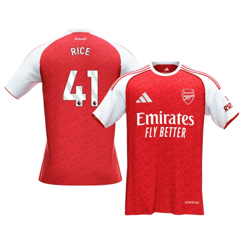 RICE #41 Arsenal Home Soccer Jersey 2025/26 Red